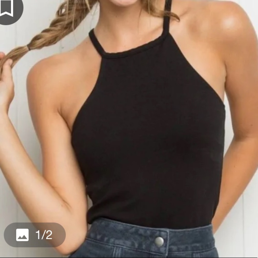 Brandy Melville black racer tank